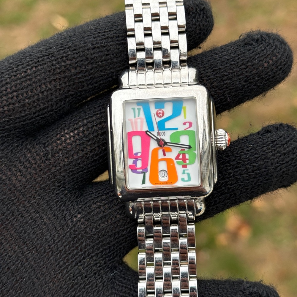 Michele Silver Watch with Multicolor Dial Womens Watch - Picture 6 of 16